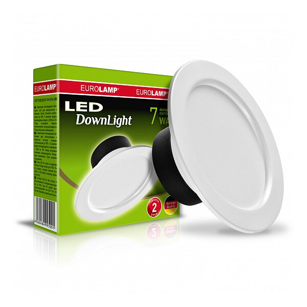 EUROLAMP LED Світильник кругл. врізний Downlight 7W 4000K  LED-DLR-7/4(E)